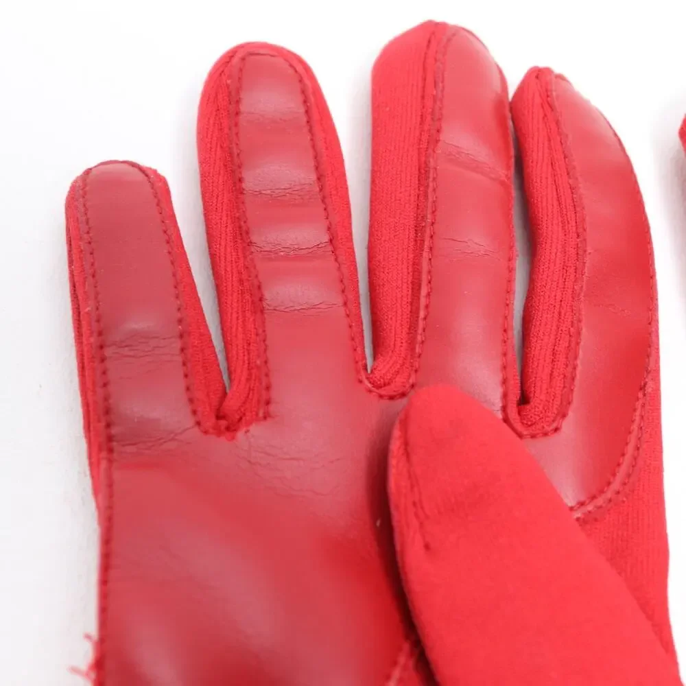I Shalom Gloves Women One Size Red Nylon Blend Stretch Wrist Driving